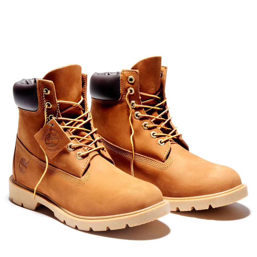 Timberland Μποτες Χιονιού Ανδρικα Καφε - 6-Inch Basic Waterproof W/Padded Collar - Greece 6319074-HF